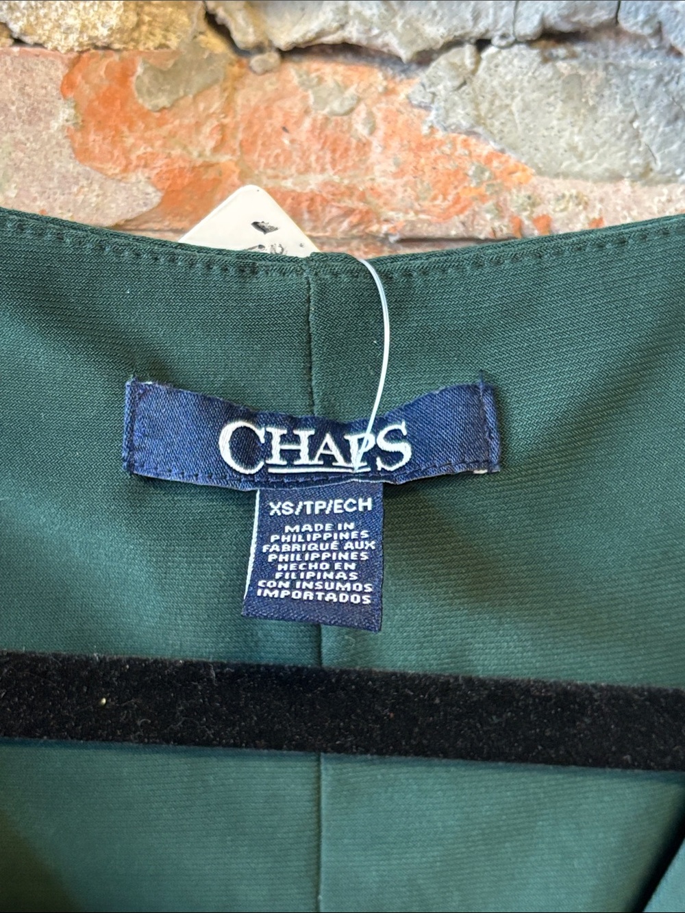 Chaps Forest Green Ruched Ruffle Midi Dress - Picture 2 of 4